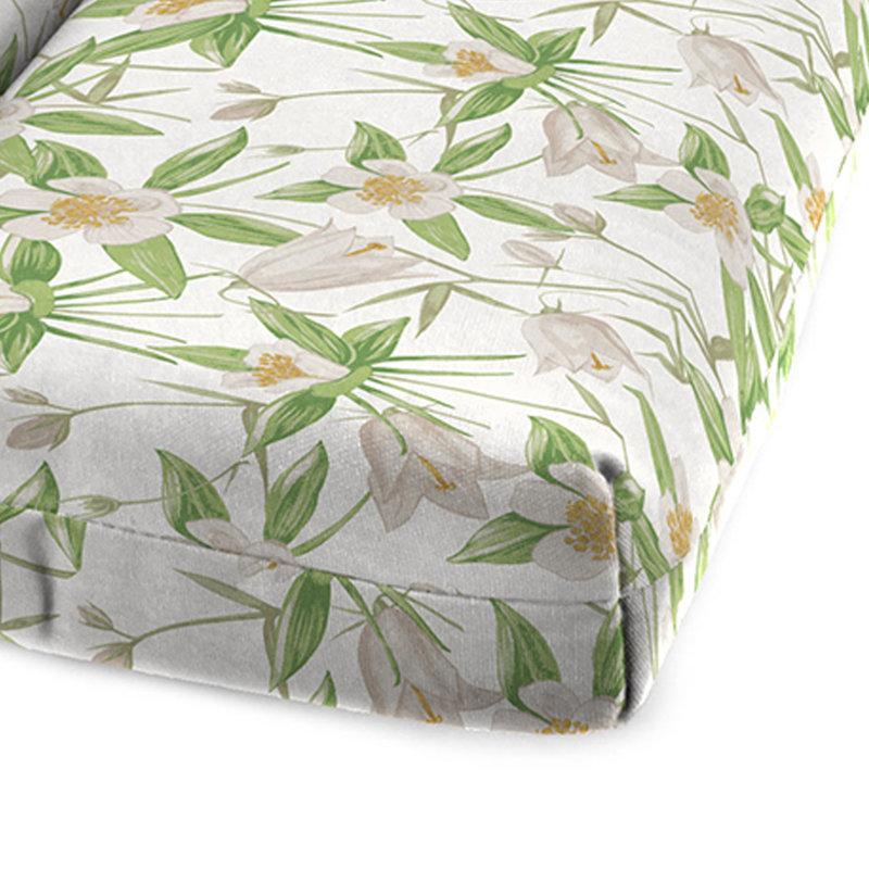 72" x 22" Outdoor Chaise Lounge Cushion with Ties and Loop, Alleah Chutney Floral