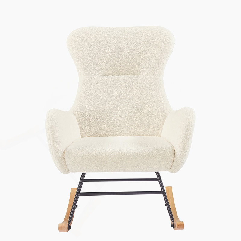 Chaise berçante en tissu Teddy