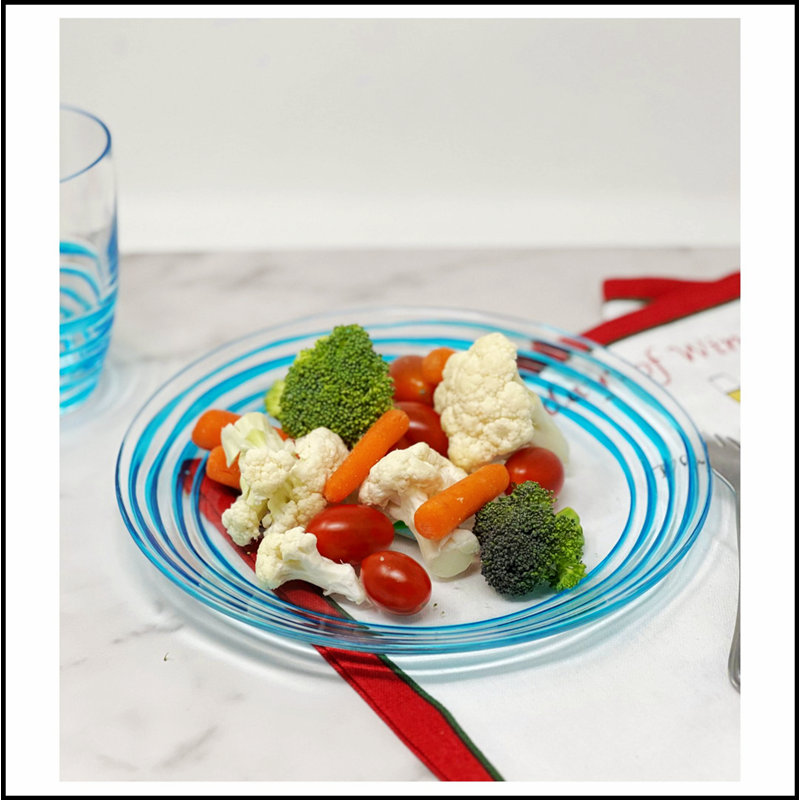Ensemble de 4 assiettes à dessert en plastique Designer Swirl, 4 assiettes en plastique bleues, assiettes de cuisine pour toutes les occasions