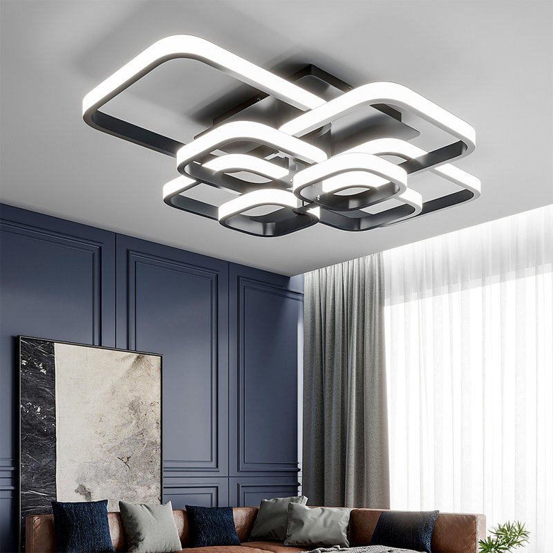 LED Semi Flush Mount, Black