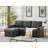 Lucca 84"W Dark Gray Linen Reversible Sleeper Sectional Sofa With Storage Chaise-1251610504