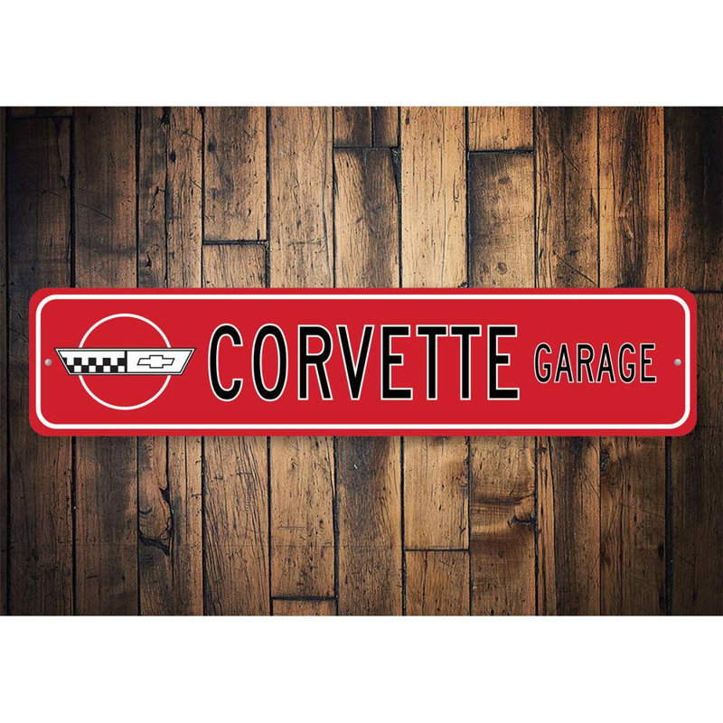 Plaque Chevy Corvette, H 6 po x l 24 po x P 0,06 po