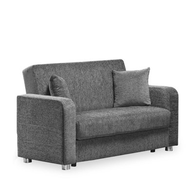 PrimeNest Gravita Collection Upholstered Convertible Loveseat with Storage