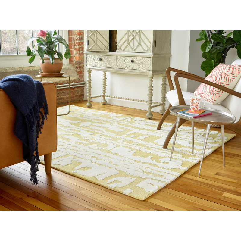 Hand Tufted Wool Abstract Area Rug, Rectangle 8'2" x 11'6"