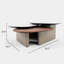 Table basse Cid Rob, bois de noyer brun, céramique grise, 63 pouces