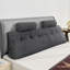 Headboard Pillow, King Size Wedge Headboard Pillow with 2 Side Pockets and 2 Headrests, Bed Wedge Pillow with Washable Flannel Cloth, for Reading, Gaming, Resting, Working in Bed, Grey-389728876