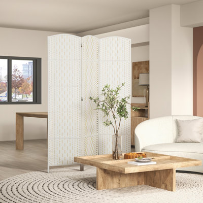 Room Divider, 4 Panel Folding Privacy Screen, 6FT Tall Portable Partition Wall Divider for Bedroom, White