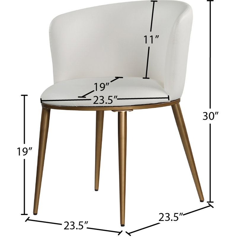 Chaise Skylar en blanc, Doré