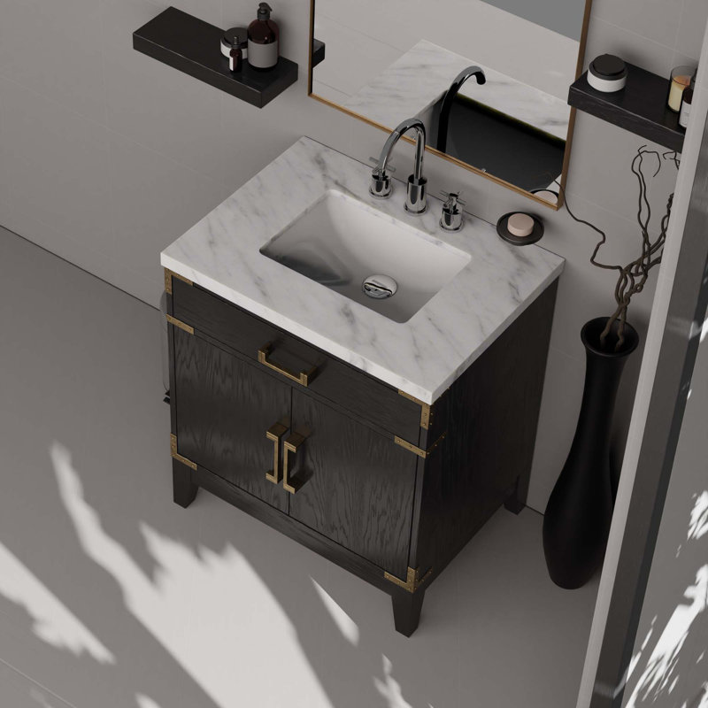 Ensemble de meuble-lavabo simple avec miroir et robinet