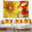Tapisserie florale rotative florale jaune rouge-28496844