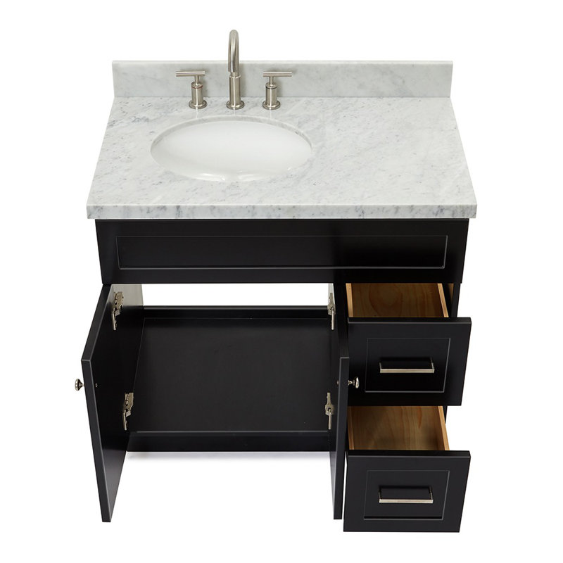 Ensemble de meuble-lavabo simple 37 po Abell, Noir