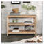 Console rustique à 3 niveaux avec détails d'inspiration gothique, table d'entrée en bois longue de 47,24 po