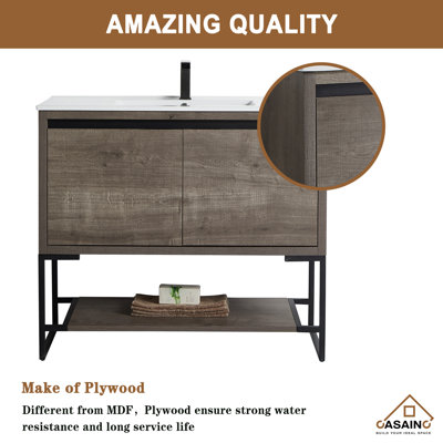 Meuble-lavabo simple 40 po avec comptoir 40 po