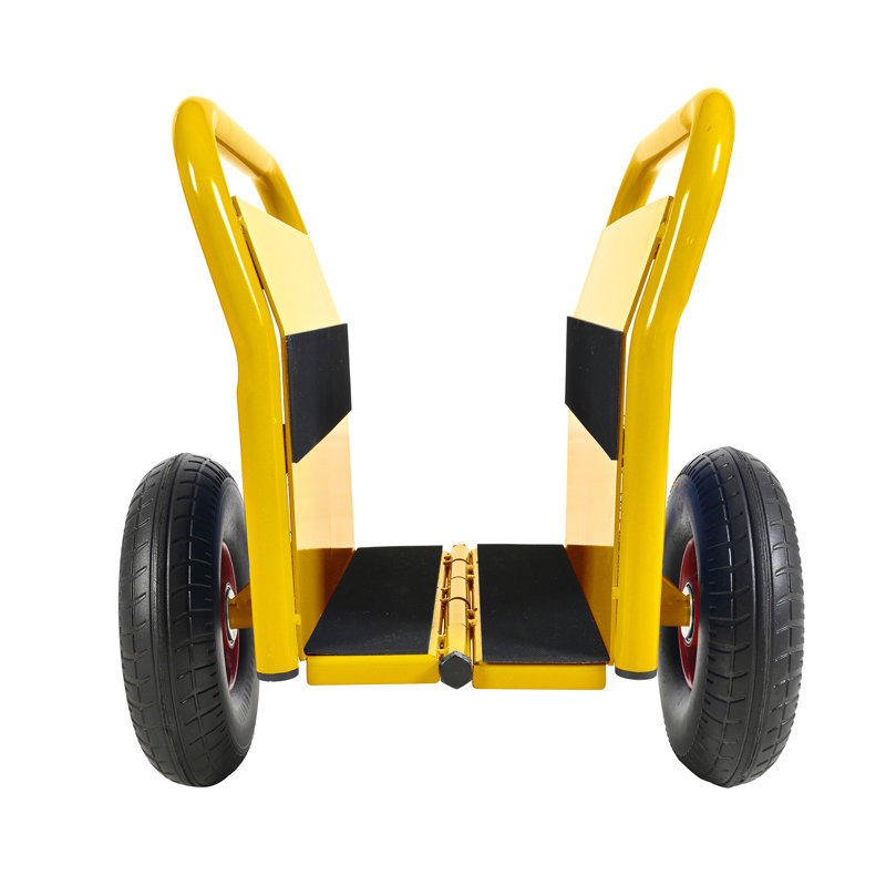 Chariot à panneau robuste, chariot à dalle, deux jolies poignées, pneus en caoutchouc solide de 10 po, super poids de 1000 lb, mouvement tout-terrain pour les panneaux de gypse épais et le matériau de la porte (jaune)