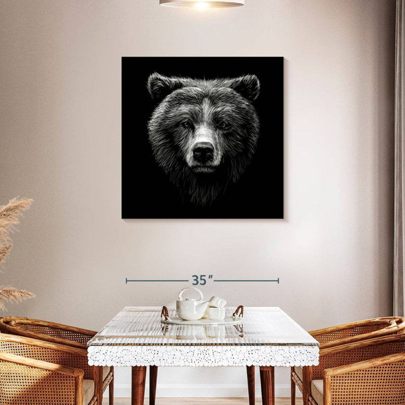Brampt Grizzly Bear Face, 36" H x 36" W