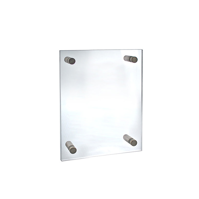 Clear Acrylic Floating Wall Frame with Silver Caps, 32" x 42"