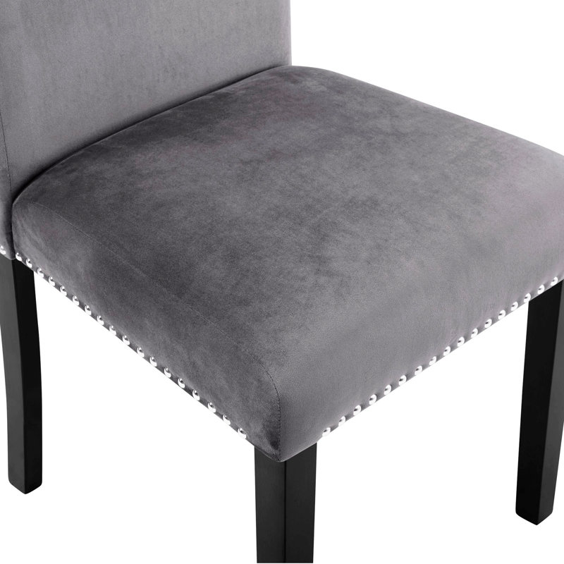Ensemble de salle à manger 7 pièces, table à manger en épingle à cheveux avec 6 chaises, 3 options de couleurs, 7, Gris