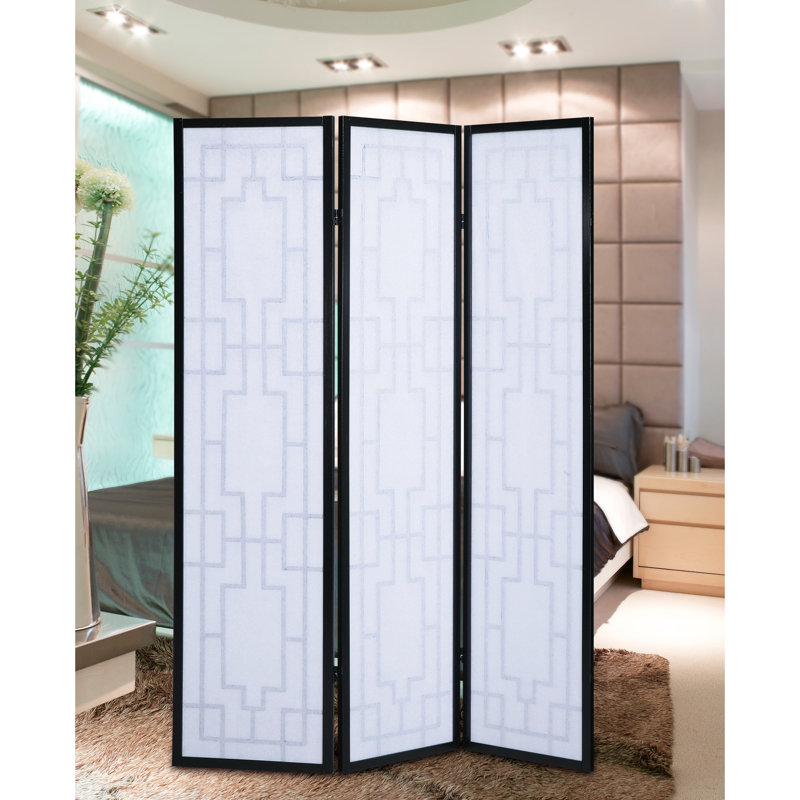 Sudoku 3 Panel Room Divider Screen, Black
