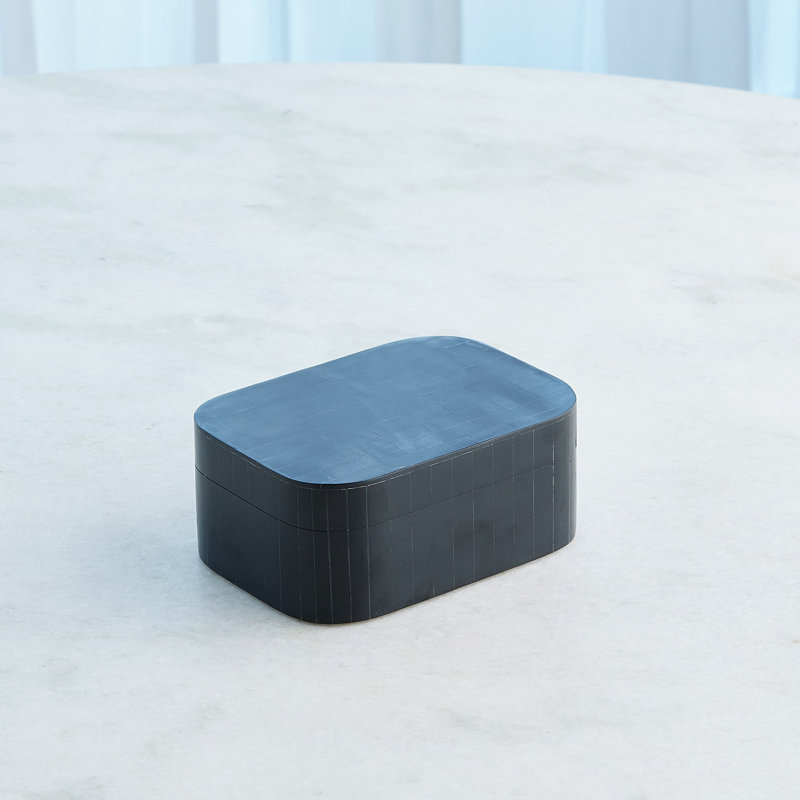 Handmade Resin Decorative Box, 3" H x 7.25" W x 5.25" D