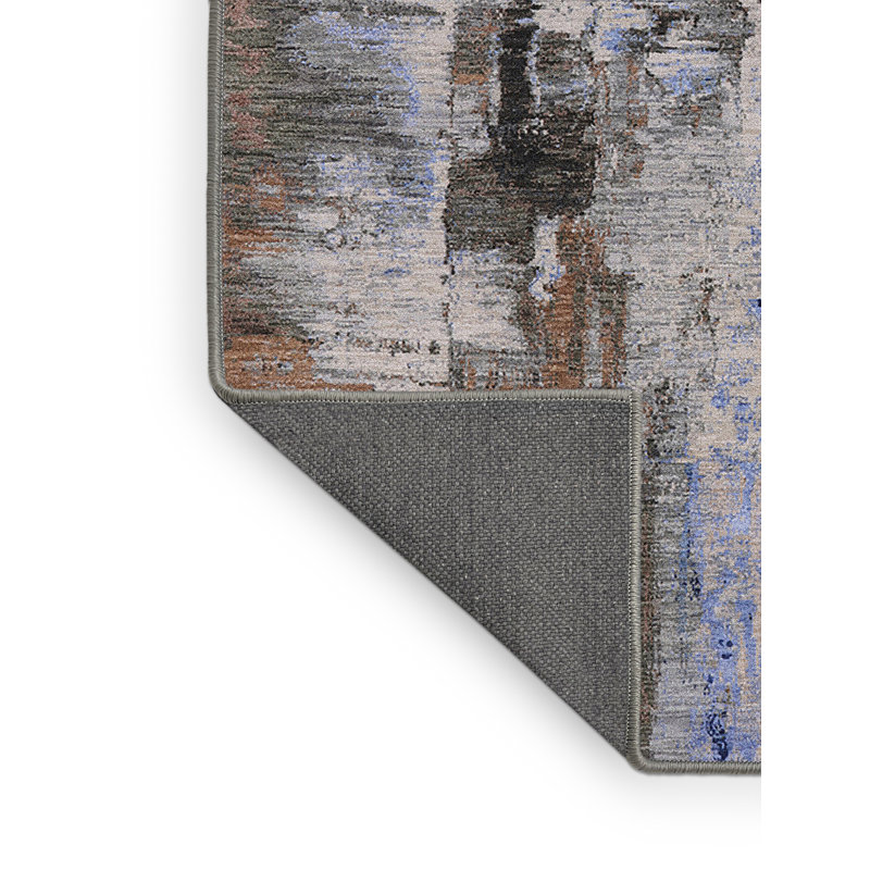 Tapis bleu / gris / brun Brookridge, Rectangle 2 pi x 3 pi
