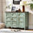 Fienley 40''Wide 3-Door Sage Green Sideboard Cabinet With Artistic Resin Doors And Adjustable Shelf