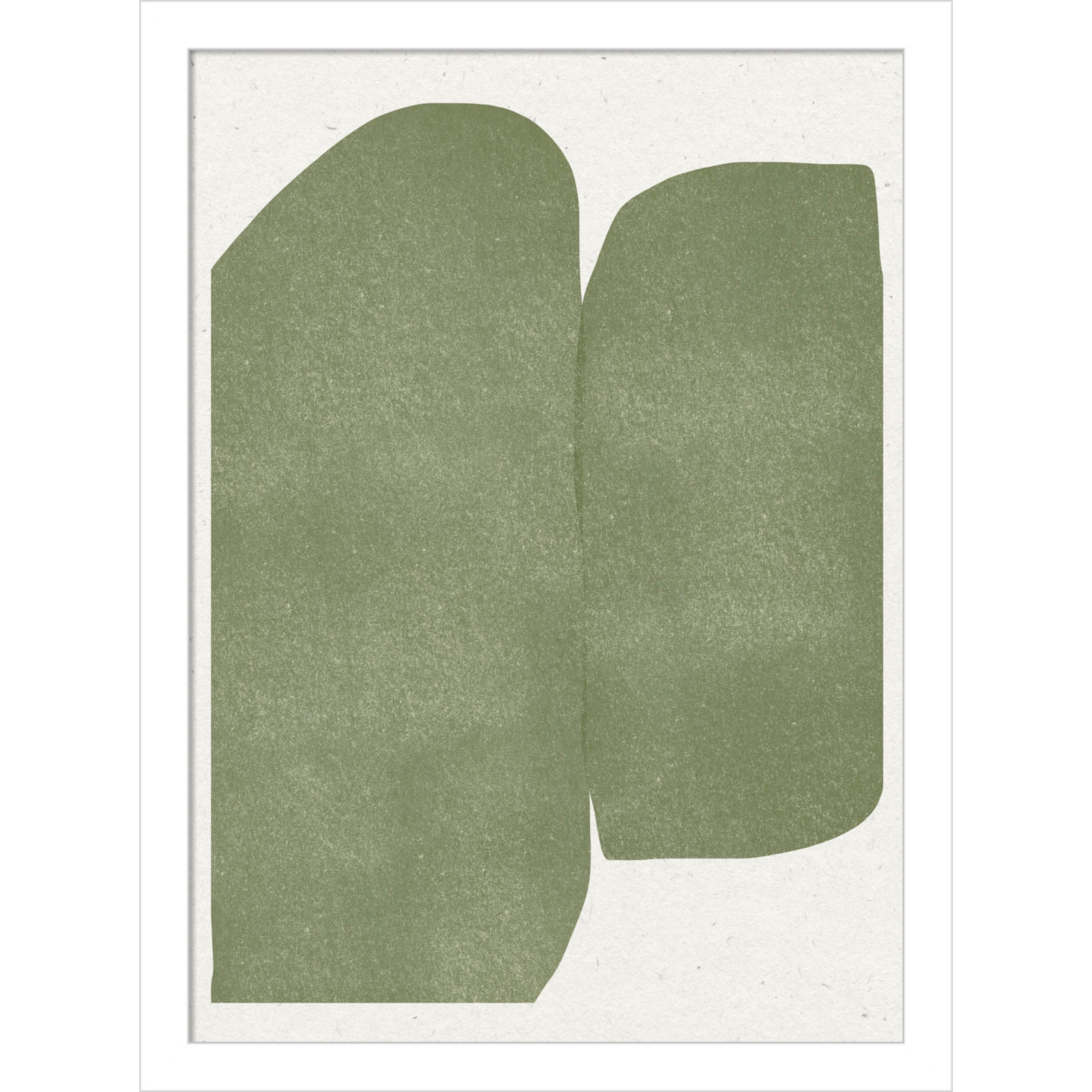 Rooney "Green Paper Cut Modern" Print, White, 17" H x 13" W