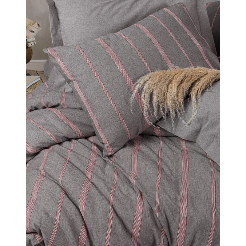 Premium Double Quilt Cover Set, Grey, Includes Duvet Cover (79 x 87 in), Flat Sheet (94 x 102 in), 2 Standard Pillowcases (20 x 28 in), 2 Oxford Pillowcases (20 x 28 in) | 50% Cotton / 50% Polyester, Machine Washable
