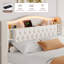 Ensemble de chambre à coucher 3 pièces, lit tapissier en velours avec tête de lit à DEL, 2 tables de chevet-662945902