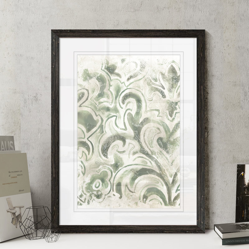« antique tile iv » par paul cezanne-image-cadre de dessin, H 38 po x l 28 po x P 1,25 po, Papier avec encadrement ébène