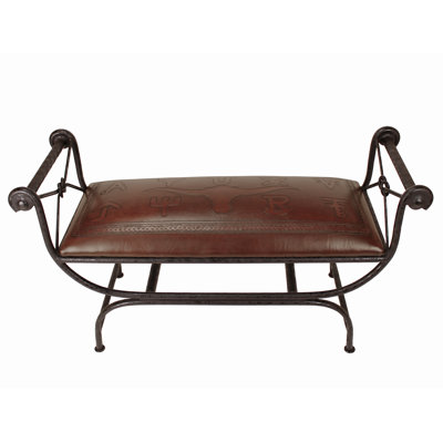 Western Leather Bench