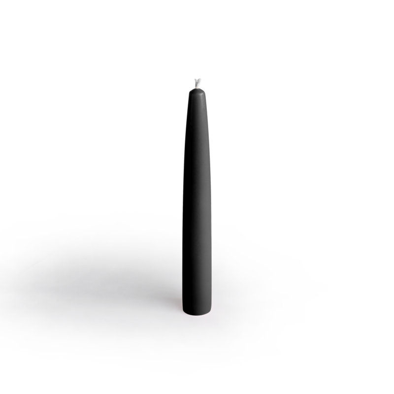 Unscented Taper Candle, 6" H, Black