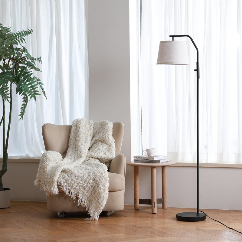 62" Dimmable Arched Floor Lamp, Black