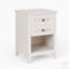 Table de chevet 2 tiroirs et tablette Rattan