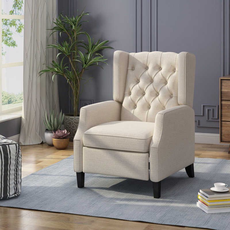 Fauteuil inclinable inclinable de style moderne, Tissu beige
