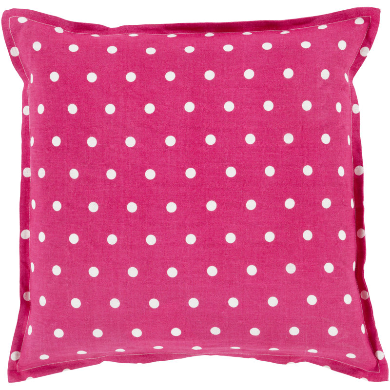 Polka Dots Throw Pillow, 20" H x 20" W x 4" D, Magenta