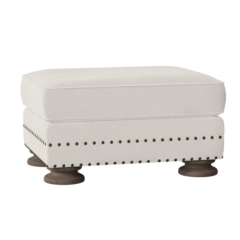 Foster Upholstered Ottoman, Aged Gray, White 5555-000