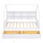 Lit simple en bois avec 2 tiroirs, lit pour enfant avec tablette de rangement
