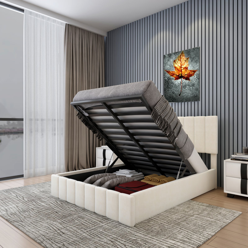 Aishpreet Upholstered Platform Storage Bed, Full / Double