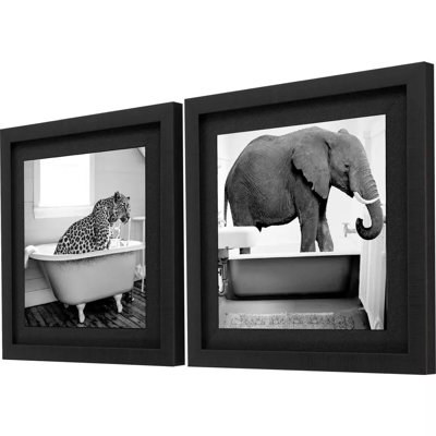Safari Bath II S / 2, impression encadrée sur papier 2 pièces
