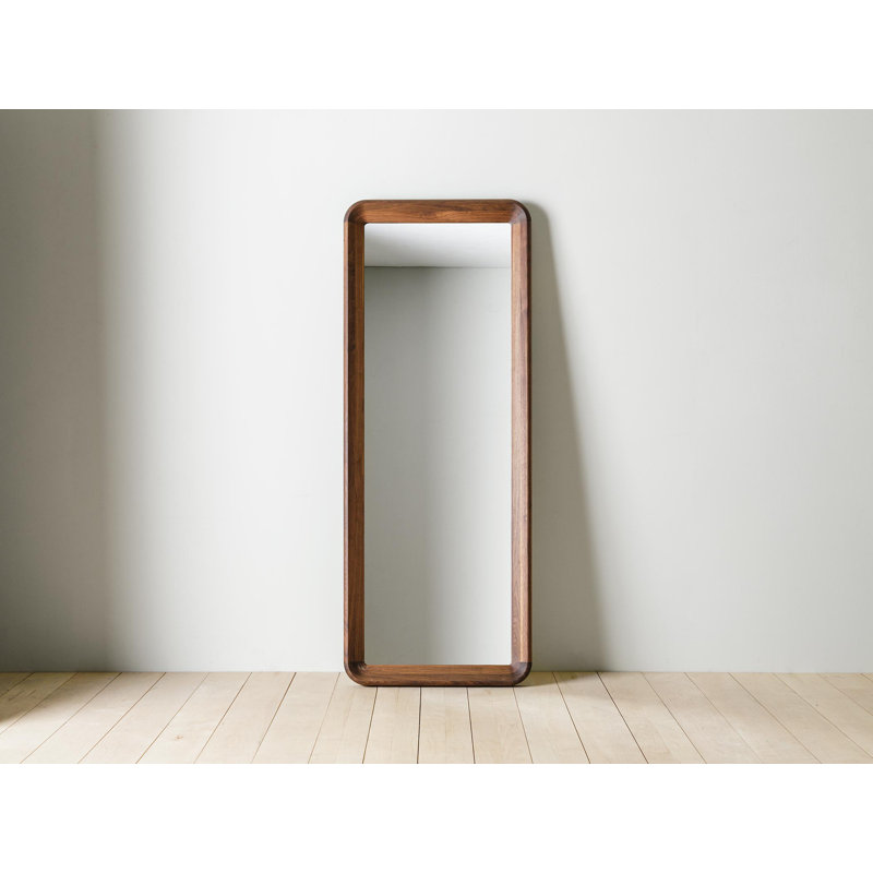 Simple Mirror, Dark Brown Wood