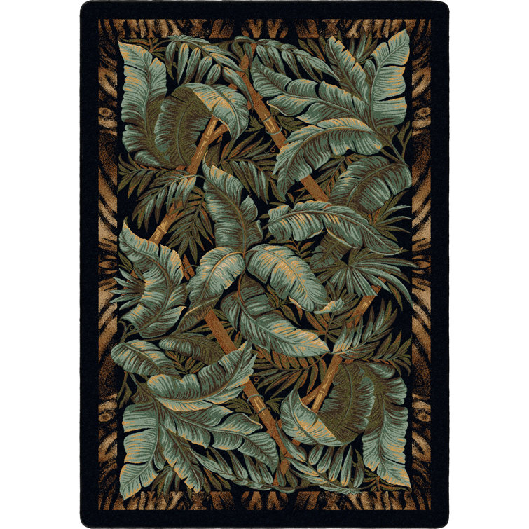 Alminus Jungle Fever Ebony Floral Area Rug