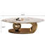 Table basse ovale luxueuse 51 "avec base dorée et plateau en pierre frittée-239674558-239674798