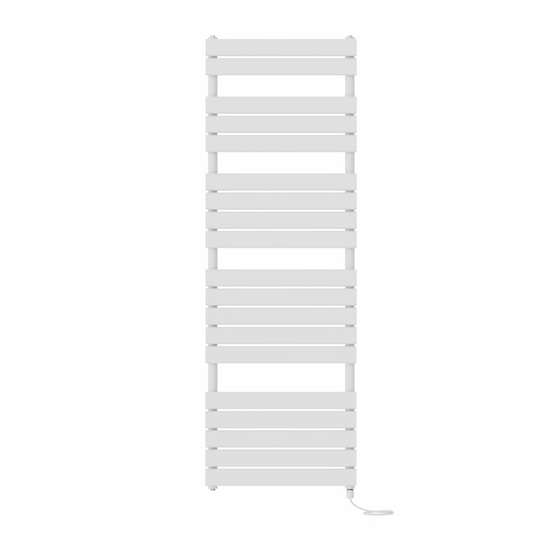 Bozan Flat Panel Towel Rail Heated Towel Rails, White, 180cm H x 60cm W x 6.2cm D