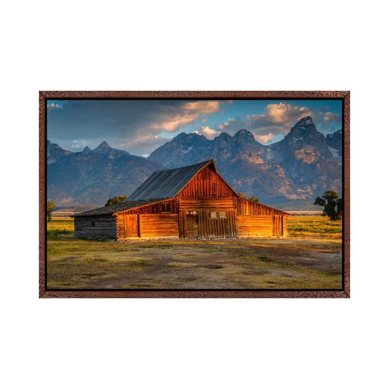 Old Barn by Sergio Lanza - Print on Canvas, Brown Framed Canvas, 101.6 cm H x 66.04 cm W