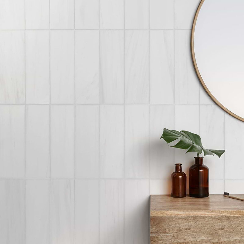 Bianco Dolomite 4x12 Polished Marble Subway Tile