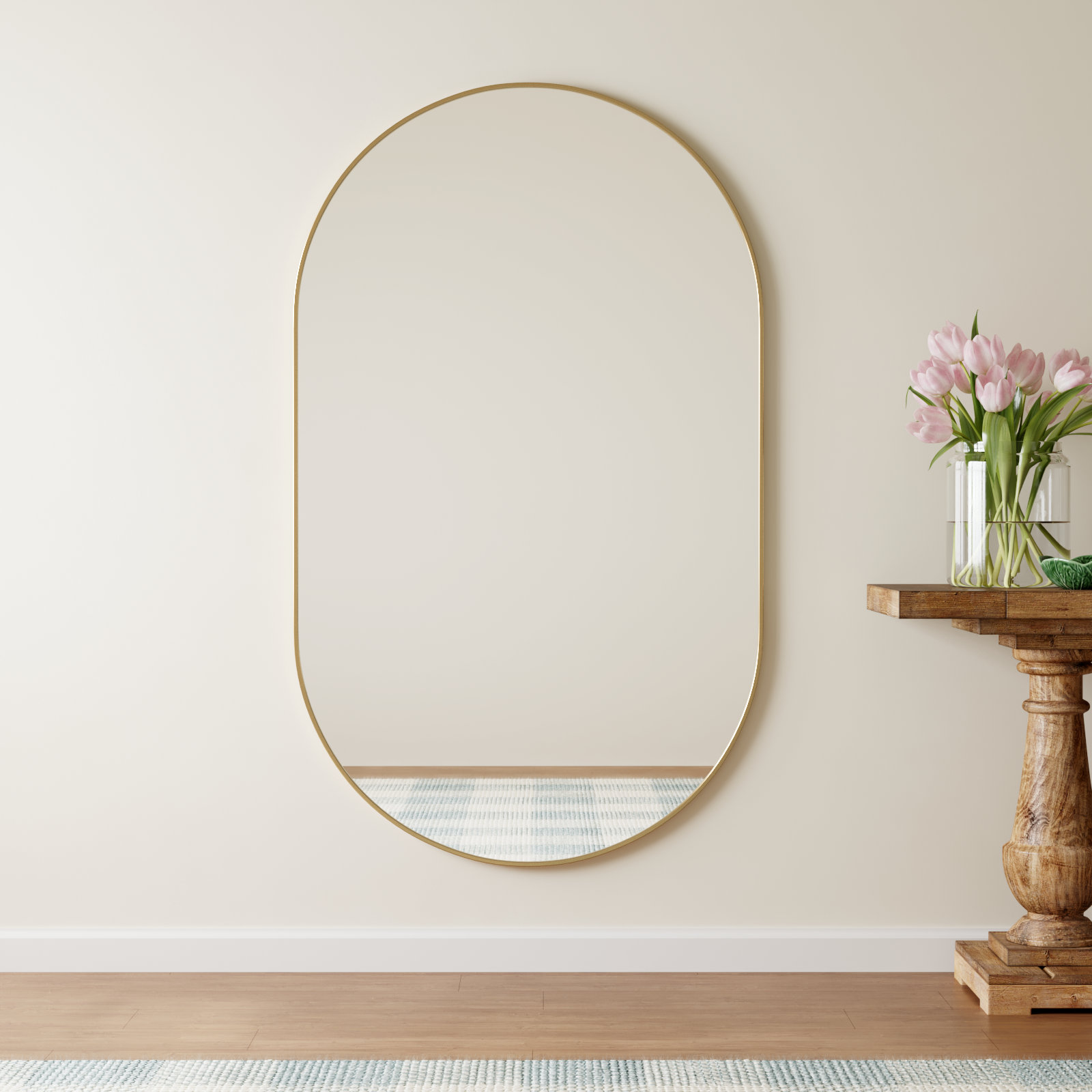 Elington Accent Mirror, Brass, 60"  x 36" 