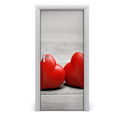 Heart On Wood Door Decal