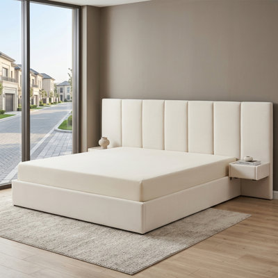 Iokaste Upholstered Lift Storage Bed Frame with Hotel-Style Headboard, Queen Size & King Size Bed Frame, Sprung Slats, Velvet Headboard and Drawers, Gas Lift Hydraulic Support, No Box Spring Needed