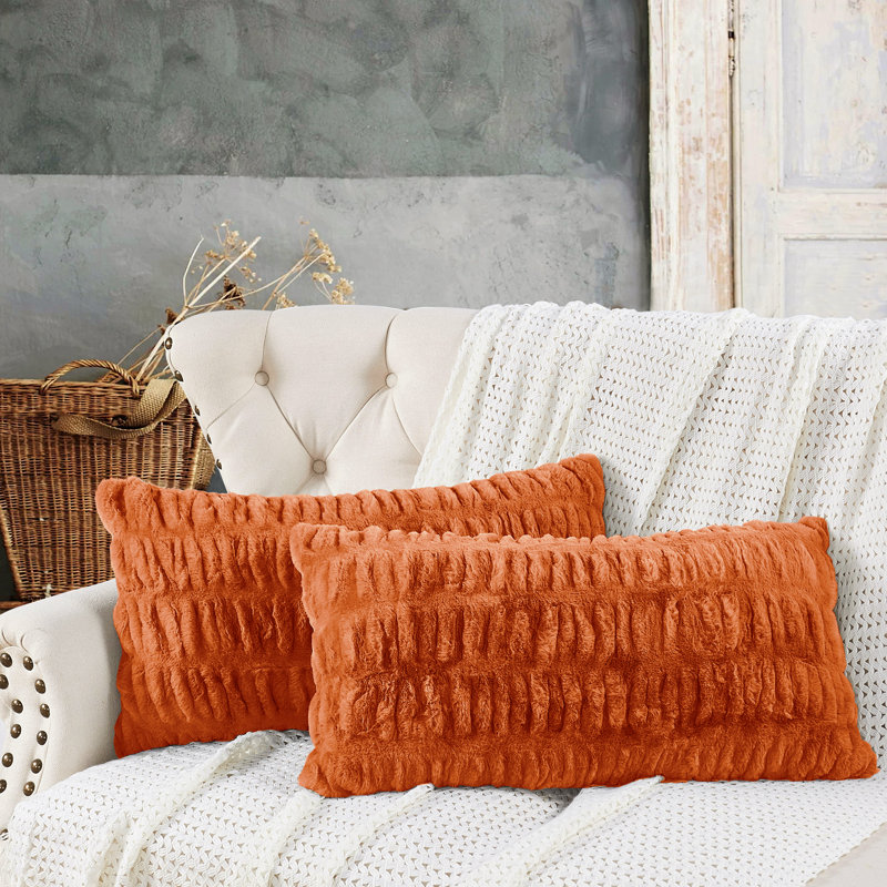 Rectangular Lumbar Pillow Cover, Burnt Orange
