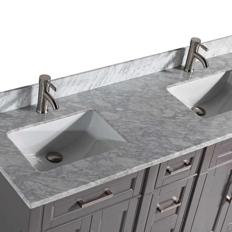 Monadnock 60" Double Bathroom Vanity Set with Mirror, Gray